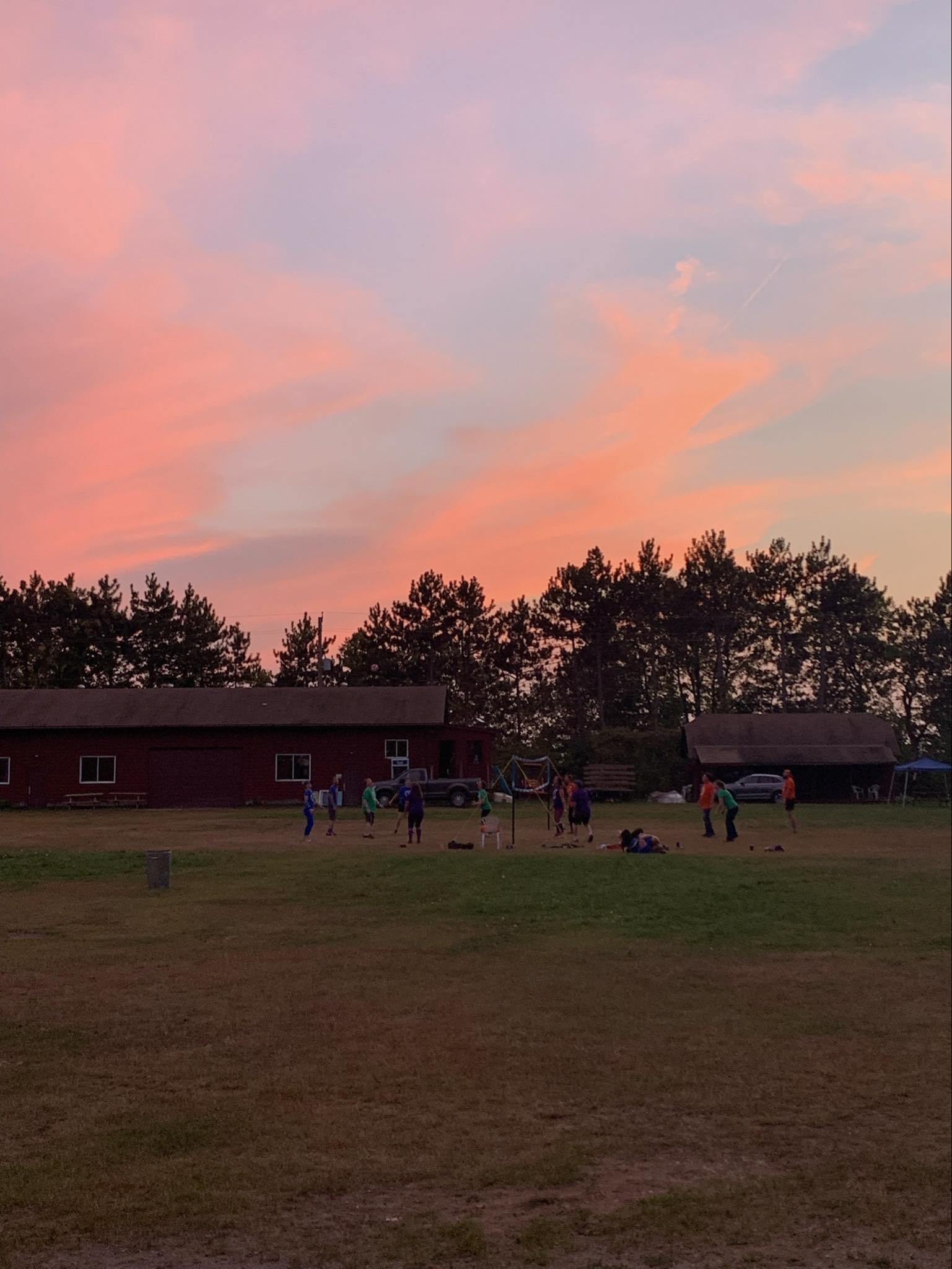 Red Pine camp at sunset