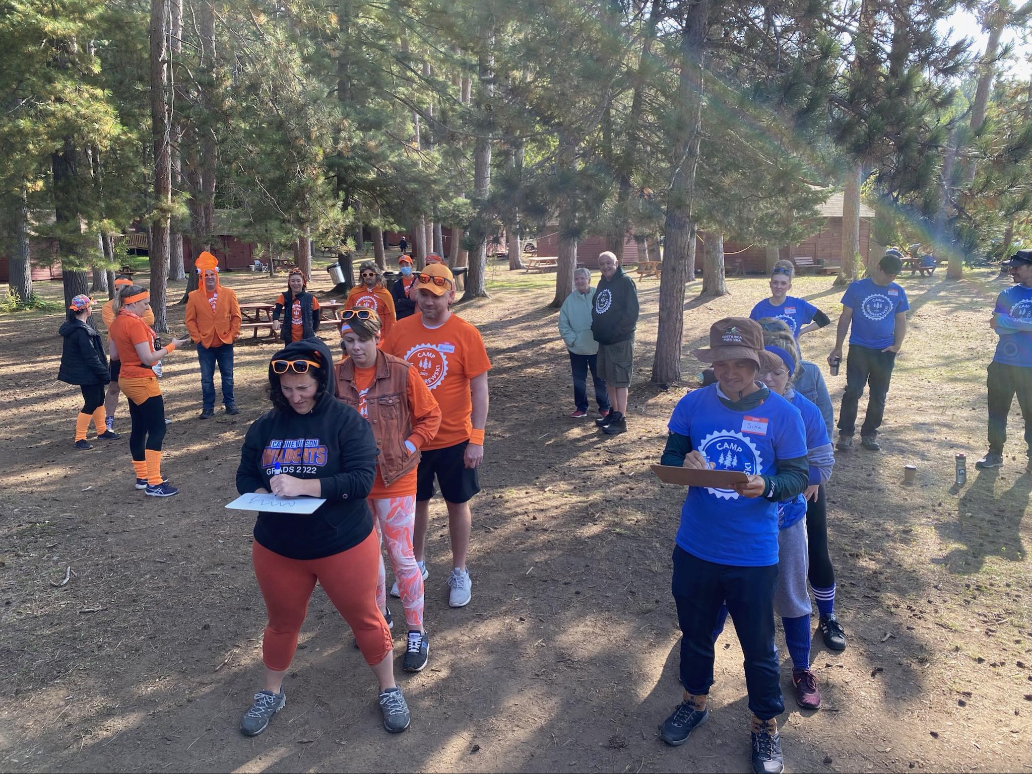 Campers participating in game